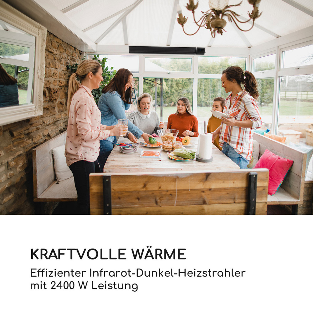 Інфрачервоний нагрівач Cosmic Beam Plus 2400 Вт IP44 Пульт дистанційного керування Чорний (Німеччина, Рівне - фото 2