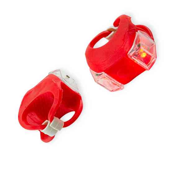 Велогабарити червоне світло, 3 режими, силіконові, 2шт (червоний корпус) діодні, Мукачево
