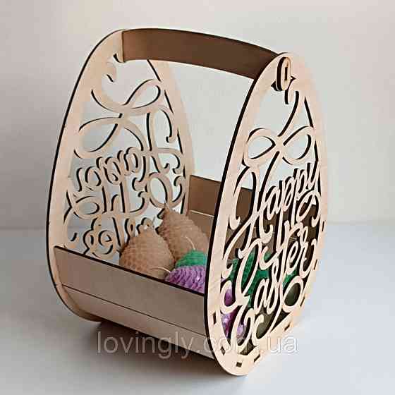 Пасхальная корзинка из дерева 