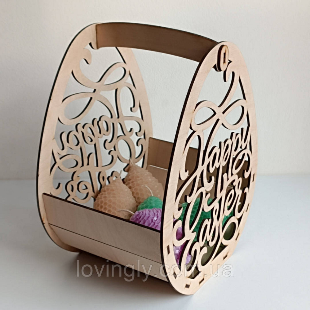 Пасхальная корзинка из дерева 