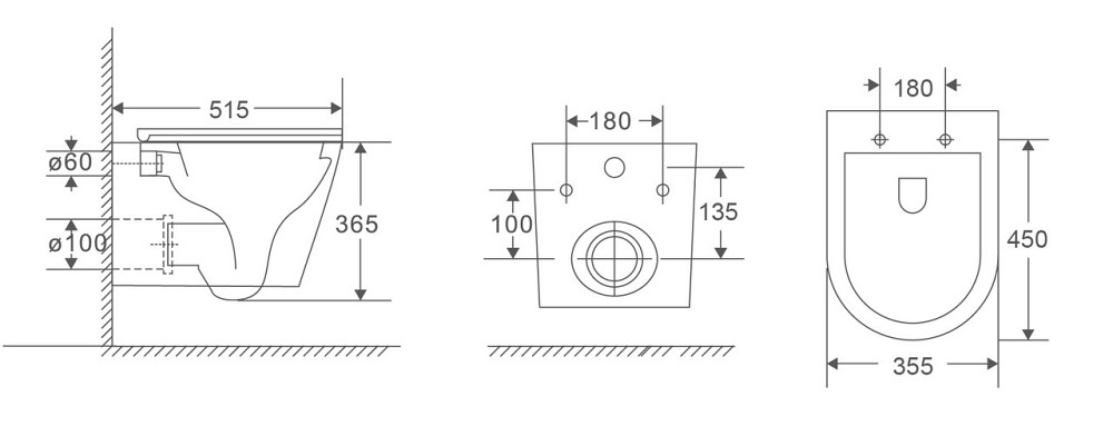 Унитаз подвесной Mixxus Premium Bevel-0301-T3 515x355x365mm, система смыва Tornado 3.0 (MP6472) Киев - изображение 4