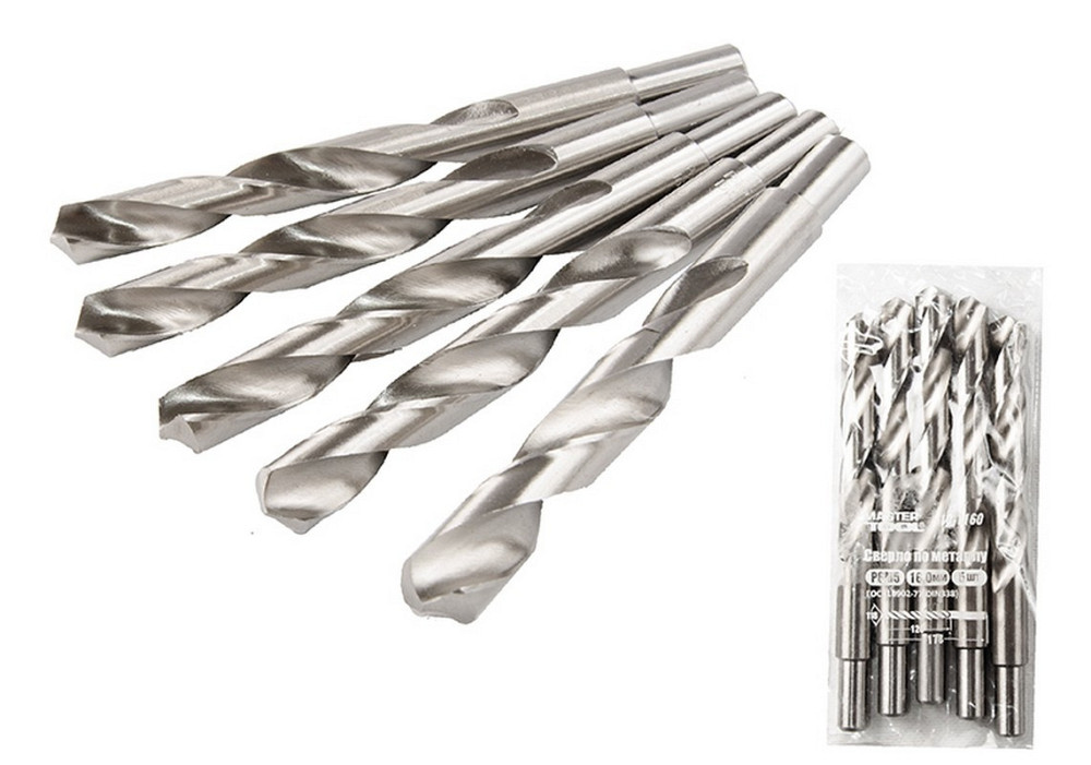 Свердло для металу MASTERTOOL HSS 16,0х178 мм WHITE 10-1160 Рівне - фото 1
