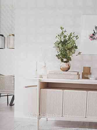 Шпалери вінілові на флізеліні Sintra Simmetria метрові геометрія фігури смуги бежеві сріблясті 524510 Київ