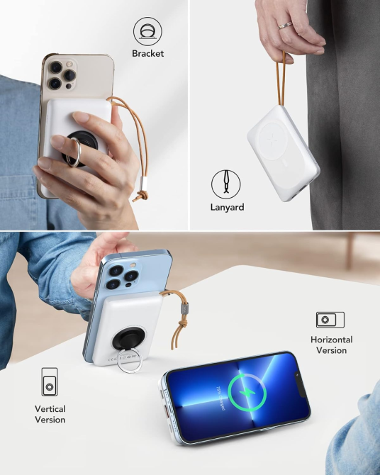Уцінка Портативний зарядний пристрій Повербанк PowerBank 10000 мАг 22,5 Вт, швидка зарядка PD20W USB C, MagSafe Київ - фото 8