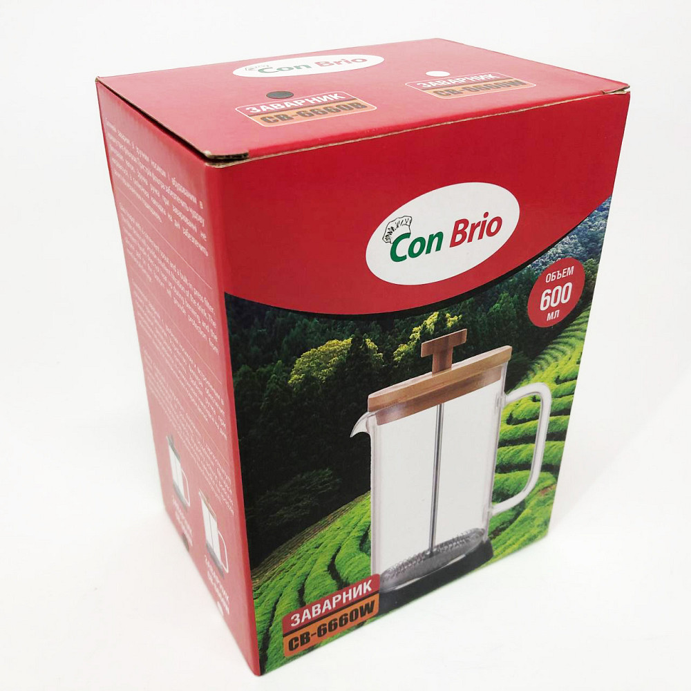 Эксклюзивные заварочные чайники Con Brio 600 мл CB-6660B, Стеклянный чайник с фильтром для заварки чая GW-48 Львов - изображение 2