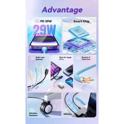 Дата кабель USB-C to Lightning 2.0m 20W white Essager (EXCTL-WLA02-P) Вінниця