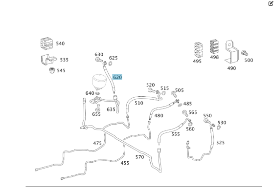 Mercedes-Benz  A2219972082 Шланг гідропідвіски від блоку клапанів заднього моста до гідравлічного ресивера (груші) CL C216 S-class short W221 S-class  Одеса