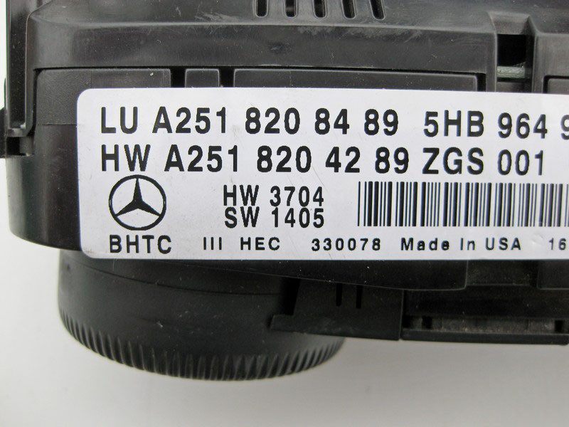 Mercedes-Benz  A2518208489 Блок управління кліматом GL X164 ML W164 R-Class W251 Одесса - изображение 4