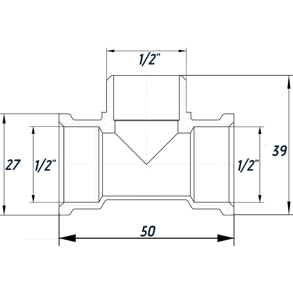 Тройник 1/2″ВНВ никелированный NT336S OPTIMUM (000030804) Киев - изображение 3