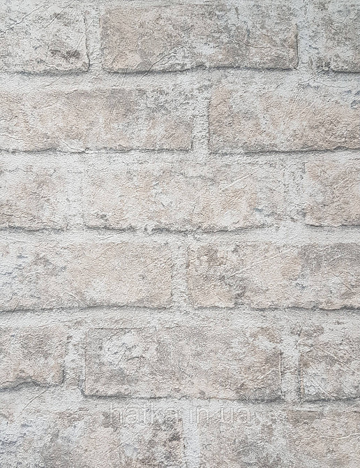 Шпалери вінілові на флізеліні Grandeco Anastasia метрові під цеглу структурні коричневі сірі молочні Київ - фото 3