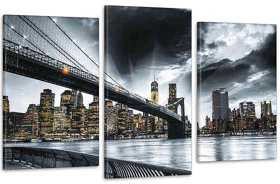 Модульная картина в гостиную / спальню  Нічний Нью-Йорк  Art-684_3 70x130 см Киев