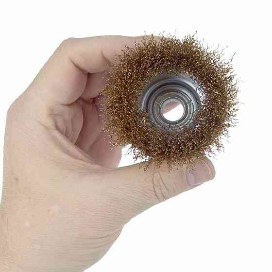 Щетка проволочная чашевидная Ø75мм М14×2мм (латунированная) SIGMA (9014071) Ровно