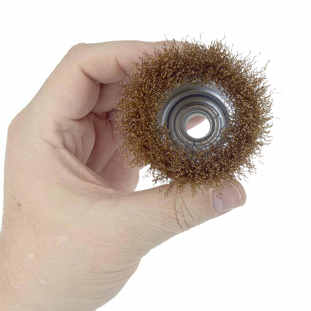 Щетка проволочная чашевидная Ø75мм М14×2мм (латунированная) SIGMA (9014071) Ровно - изображение 5