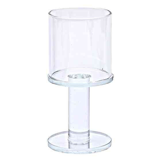 Підсвічник скляний на ніжці 6×12.5 см підсвічник келих декоративний прозорий HP-4-37S Коломия