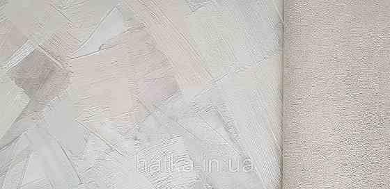 Шпалери вінілові на флізеліні Grandeco Time метрові абстракція структурні мазки молочні білі бежеві Київ