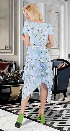 Красивое голубое платье плиссе (48) Киев