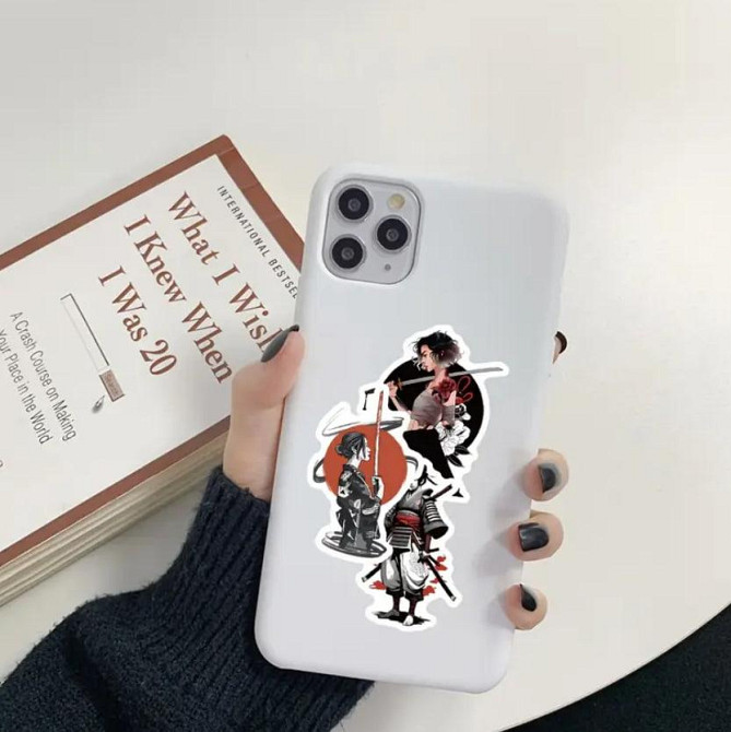 Наклейки дівчина самурай. Наклейки на мотоцикл, велосипед, для комп'ютера, ноутбука, набір 50 шт. Київ - фото 5