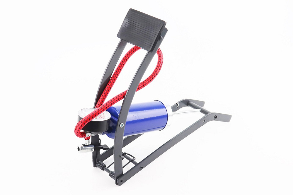 Насос ножний для шин однопоршневою 290*90мм "великий, шток тонкий" синій, тип 1 Київ - фото 2