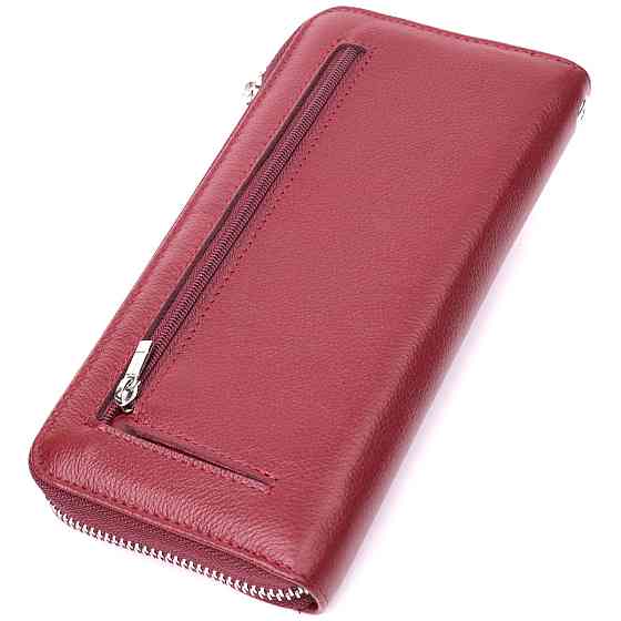 Гаманець-клатч для жінок на одне відділення з натуральної шкіри ST Leather 22560 Бордовий Київ