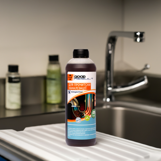 Концентрированное средство для очистки канализационных труб GOOD RESULT 1 л Павлоград
