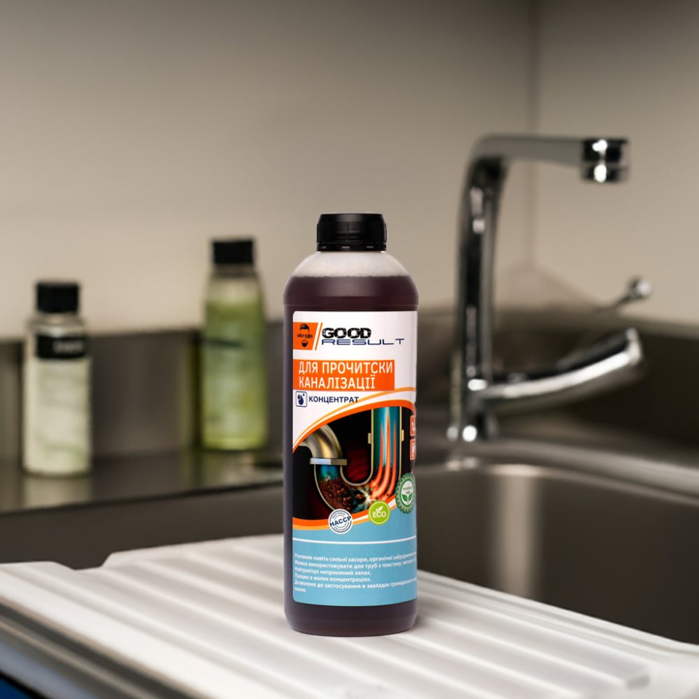 Концентрированное средство для очистки канализационных труб GOOD RESULT 1 л Павлоград - изображение 3