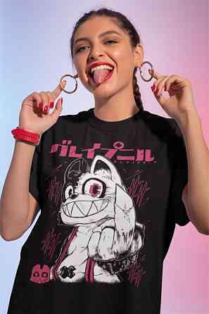 Футболка для хлопчика з аніме принтом Глеіпнір Схуікхі Монстер Аніме оверсайз (зріст від 165 до 180) Чорний AnimeJ0211m Дніпро