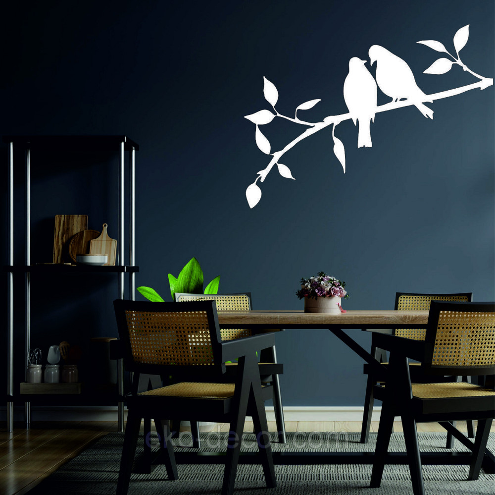 Декоративное настенное Панно «Две птички», Декор на стену 50*15 см, Белый Киев - изображение 4