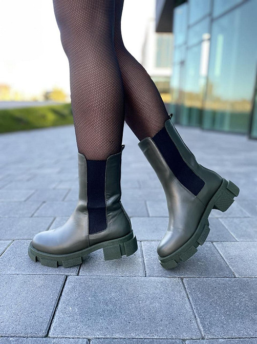 Женские ботинки GREMMY хакі натуральная кожа зима 36р.37р.(4854) Коломия - фото 10