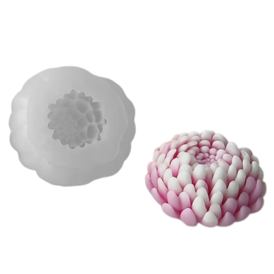 Силиконовая форма для изготовления свечи, молд 55 х 55 мм Хризантема для изделий из соевого,пчелиного воска и парафина Каменец-Подольский