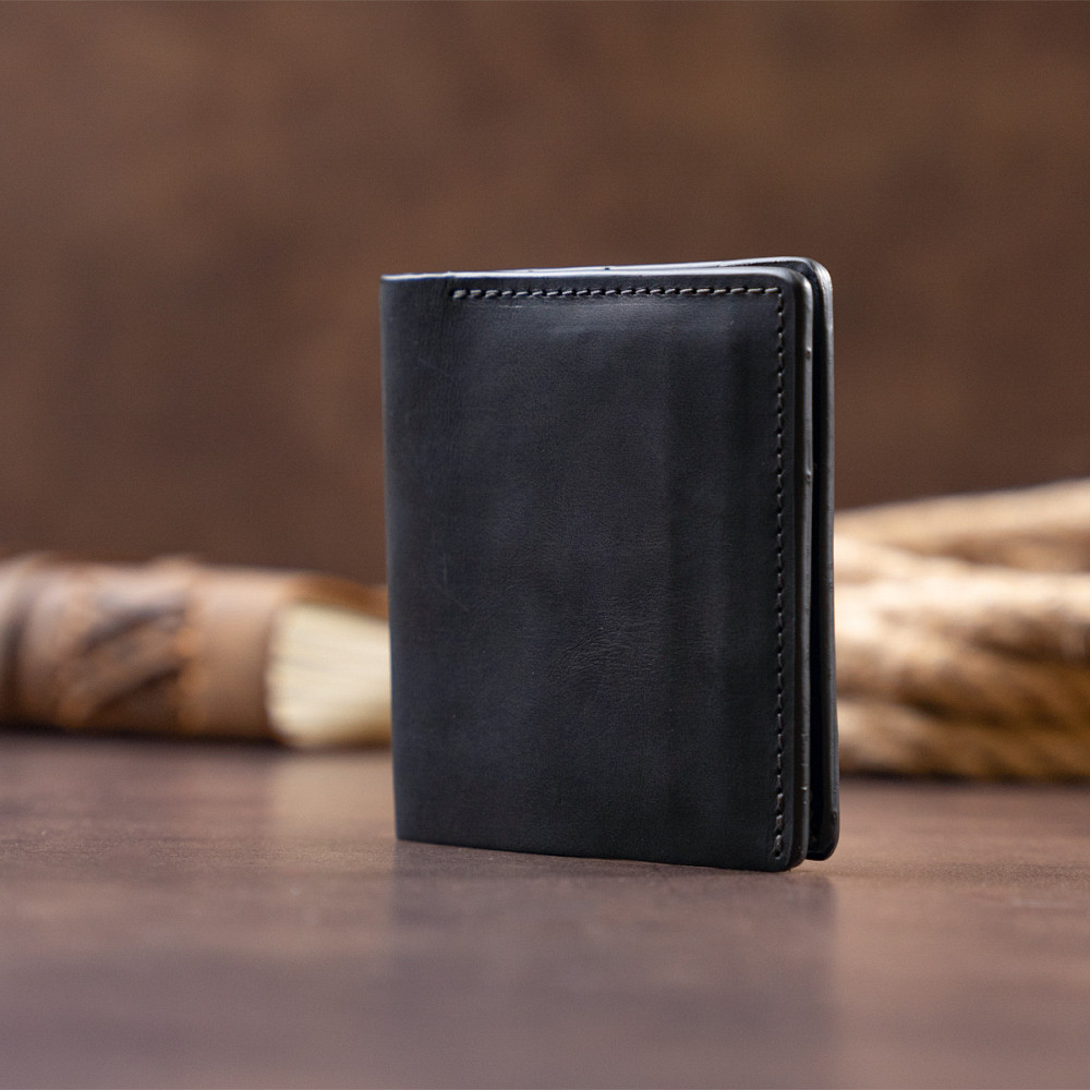 Функціональне тонке портмоне GRANDE PELLE 11326 Чорне Київ - фото 7