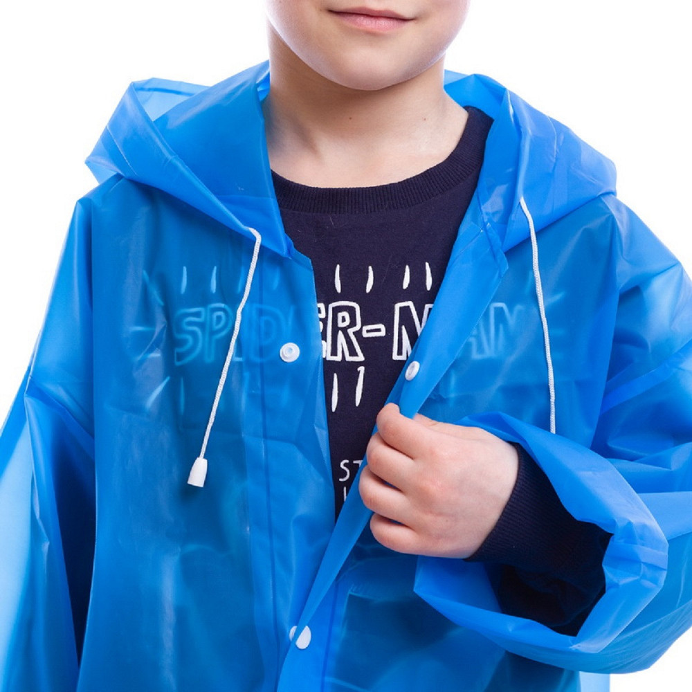 Плащ-дождевик детский EVA на кнопках Синий Київ - фото 4
