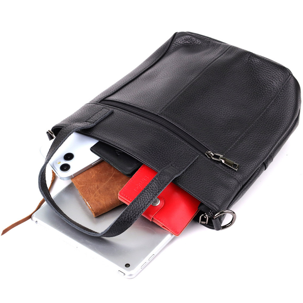 Сумка жіноча з натуральної шкіри Vintage 22993 Чорний Київ - фото 9