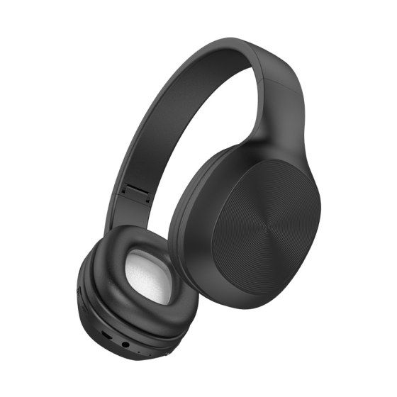 Бездротові накладні навушники, Bluetooth 5.3, басове звучання, низька затримка до 30 мс, Type-C, чорні Київ