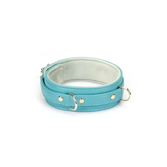 Ошейник с поводком Liebe Seele Blue Lamb Leather Collar with Velvet Lining Львов