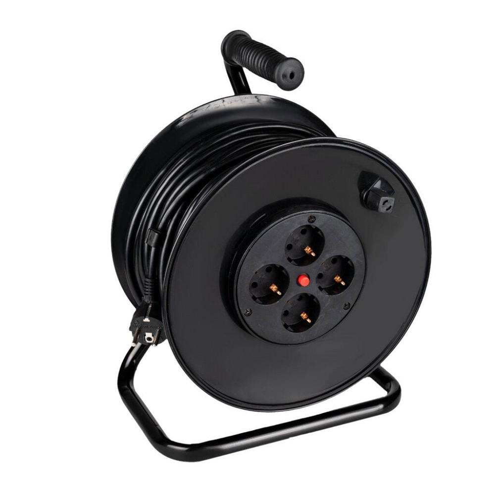 Подовжувач на котушці LP 50м (ПВС 3*1,5), 4 гнізда із заземлюючим контактом до 3.5 кВт Київ - фото 1