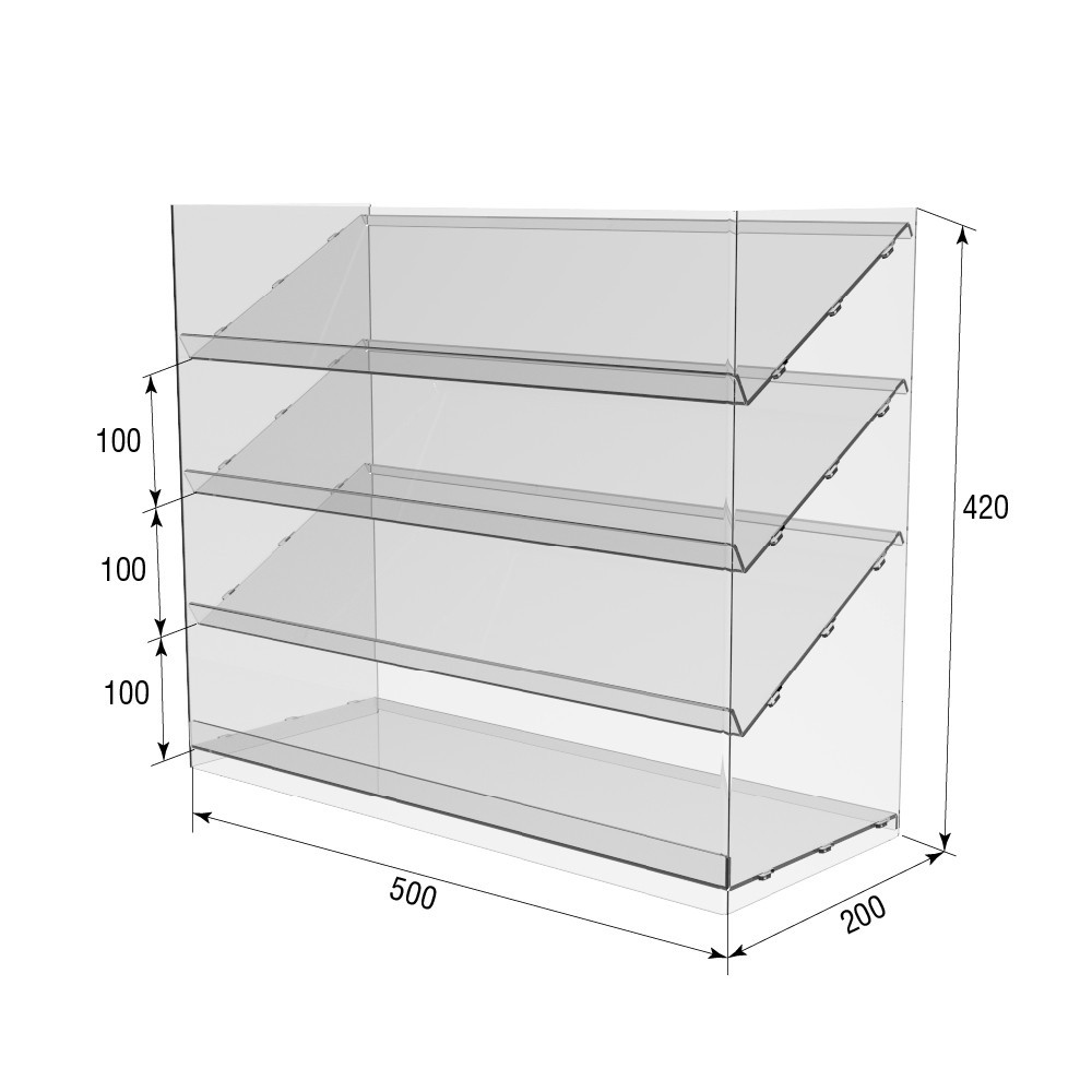 Підставка вітрина EKOSTAR 4 полиці 500х200х420 Київ - фото 4