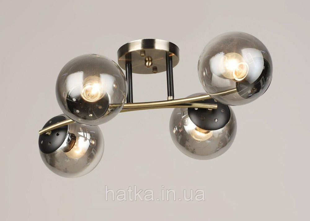 Люстра стельова на 4 плафони VALESO K2317/4 бронза+чорний E27 Київ - фото 1