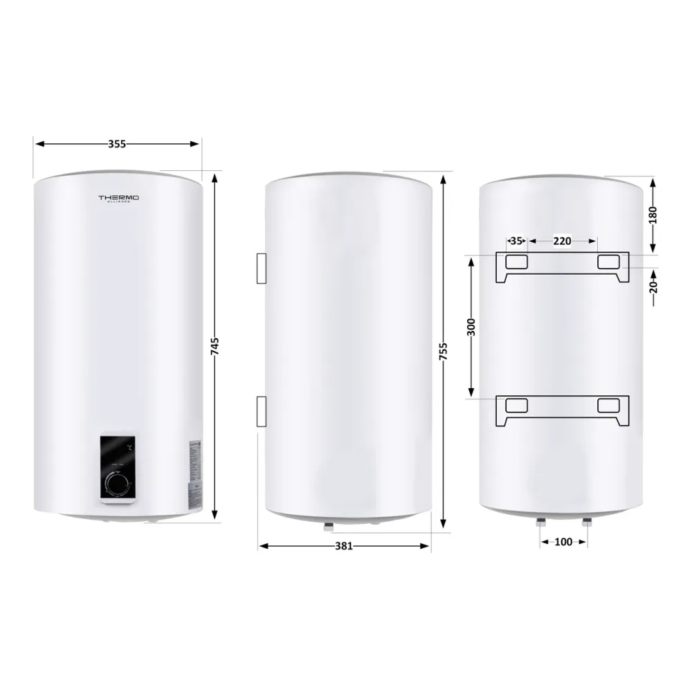 Водонагреватель электрический Thermo Alliance 50 л SLIM вертикальный, сухой ТЭН 2,0 кВт D50V20J(D)1-K Киев - изображение 2