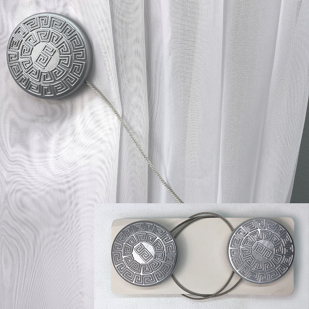 Магниты для штор и гардин Родос набор 2 шт Серебристый (81-125) Киев - изображение 1