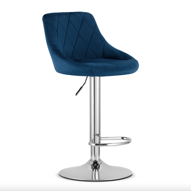 Барний стілець Leobert Kast з спинкою темно-синій Киев - изображение 1