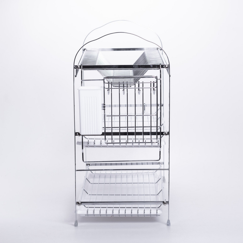 Yiwu Сушарка кухонна з хромованої сталі трирівнева з піддонами і тримачами HP-46-12 Коломыя - изображение 6