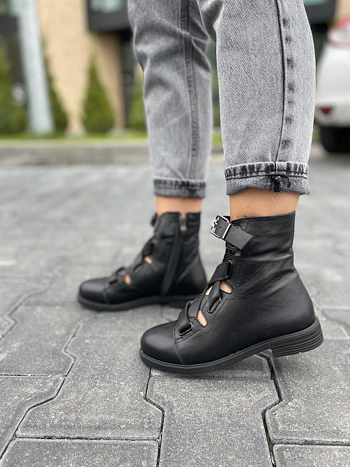 Olli Черевики жіночі OLLI K-23-1055 чорні (весна-осінь, шкіра натуральна) (3151) 36 Коломыя - изображение 1