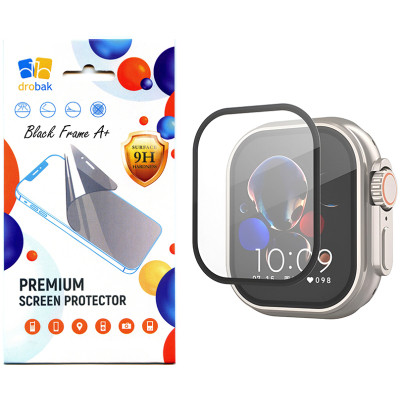 Стекло защитное Drobak Apple Watch Ultra 2 49mm Black Frame A+ (323209) Винница - изображение 1
