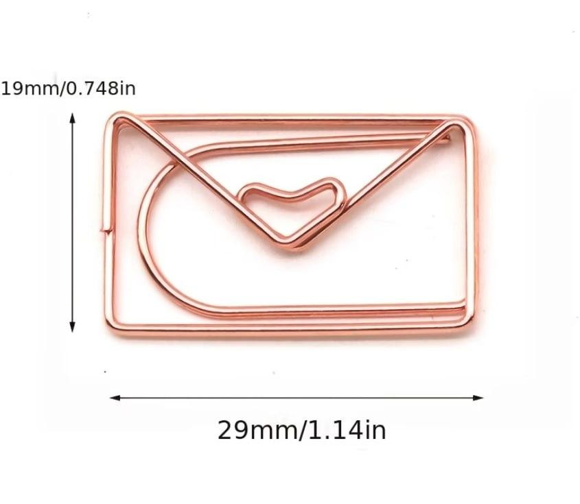 Набір металевих скріпок закладок 10 шт у формі конверта з серцем, декоративні скріпки для книг і планера Київ - фото 5