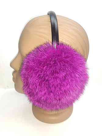 Наушники меховые детские из кролика Темная фуксия Харьков