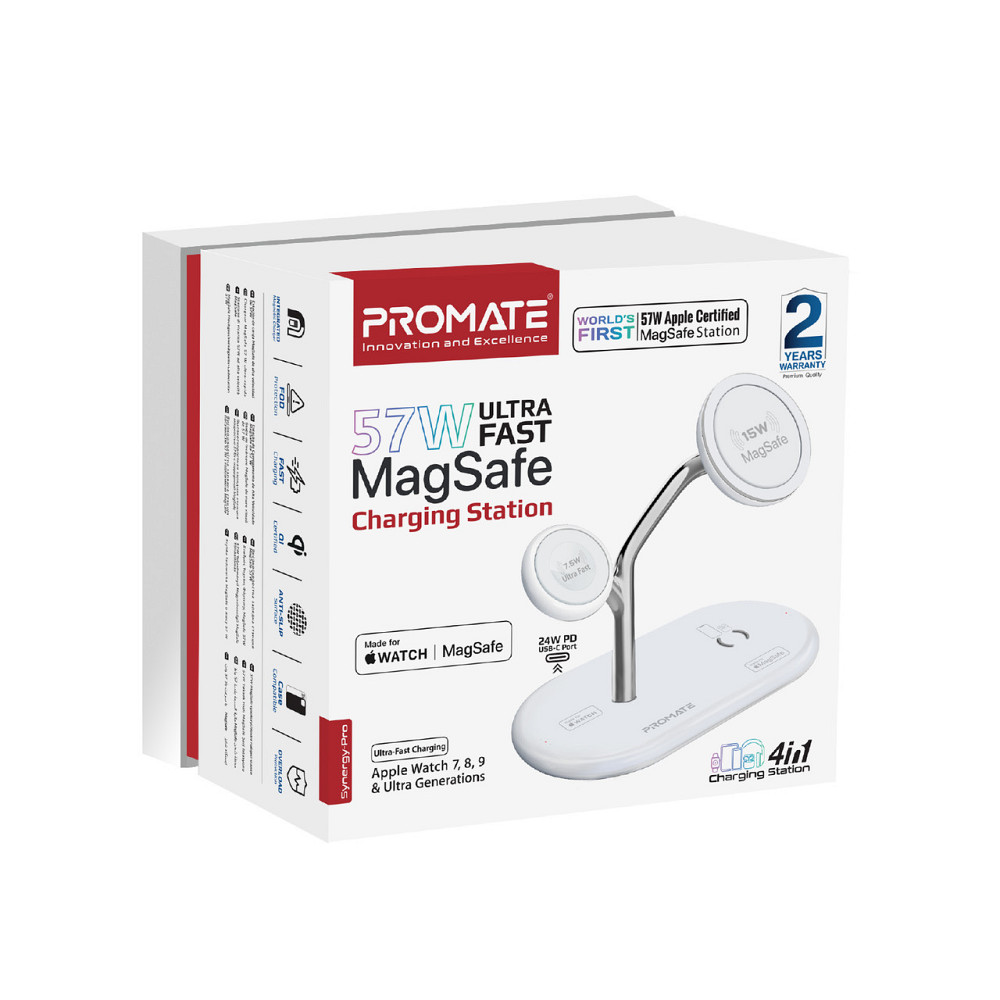 Бездротовий зарядний пристрій Promate Synergy-Pro MagSafe 57W White ( Білий ) Харьков - изображение 9