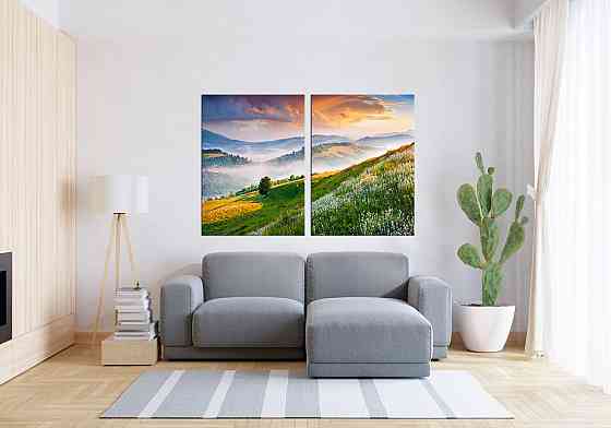 Модульна картина у вітальню/ спальню Горі в тумані TLV-2_119 Київ