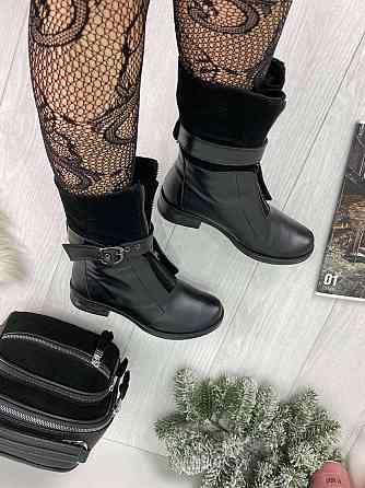 Черевики жіночі M.KRAFT чорні натуральна шкіра зима висота 20см каблук 4см (2482) 37р.41р. Коломыя