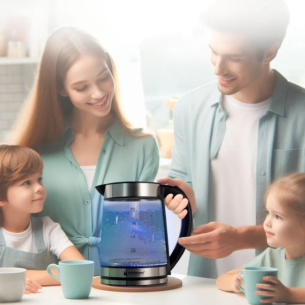 Электрический чайник с подсветкой 2,2л,1800Вт,Hoffmans HM-2515 SBR Киев - изображение 3