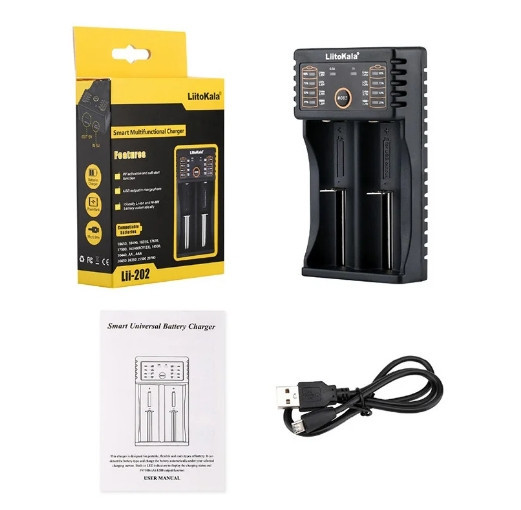 Зарядний пристрій Liitokala Lii-202 на 2 слоти (для Ni-MH, Ni-CD, Li-Ion, LiFePO4) Вінниця - фото 6